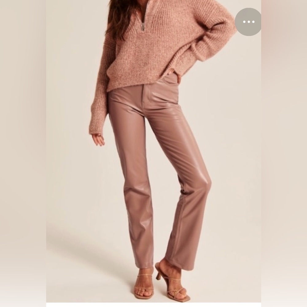 Abercrombie & Fitch Mauve pink 90s High-Rise Faux Leather Pants